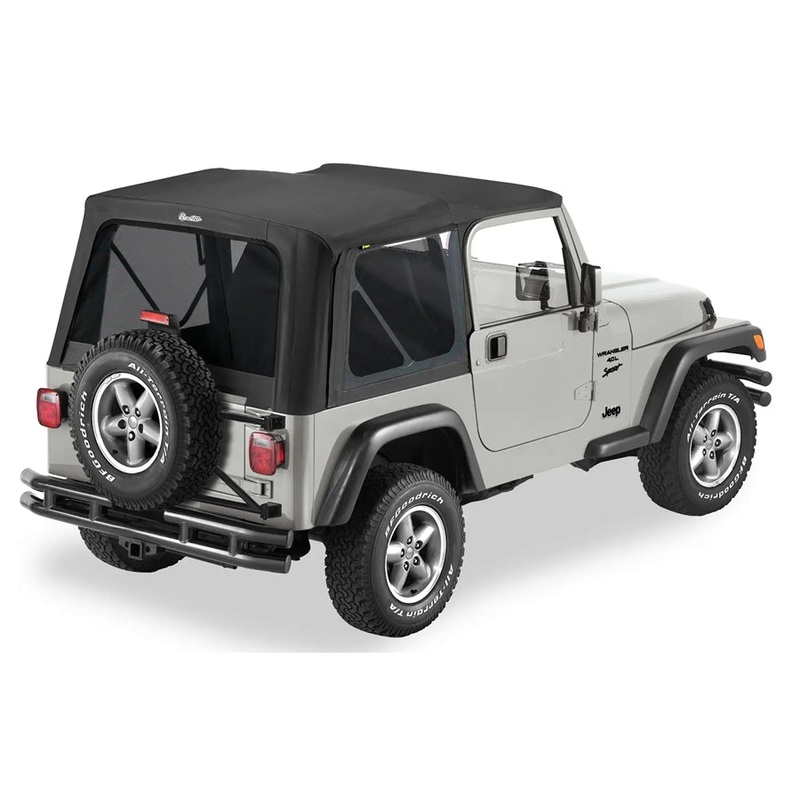 1997-02 Jeep Wrangler TJ Bestop Replace-a-Top Soft Top for OEM Hardware, Black Denim Tinted