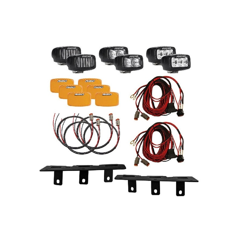 2021+ Ford Bronco Rigid Industries Mod Bumper Triple SR-M Fog Light Kit