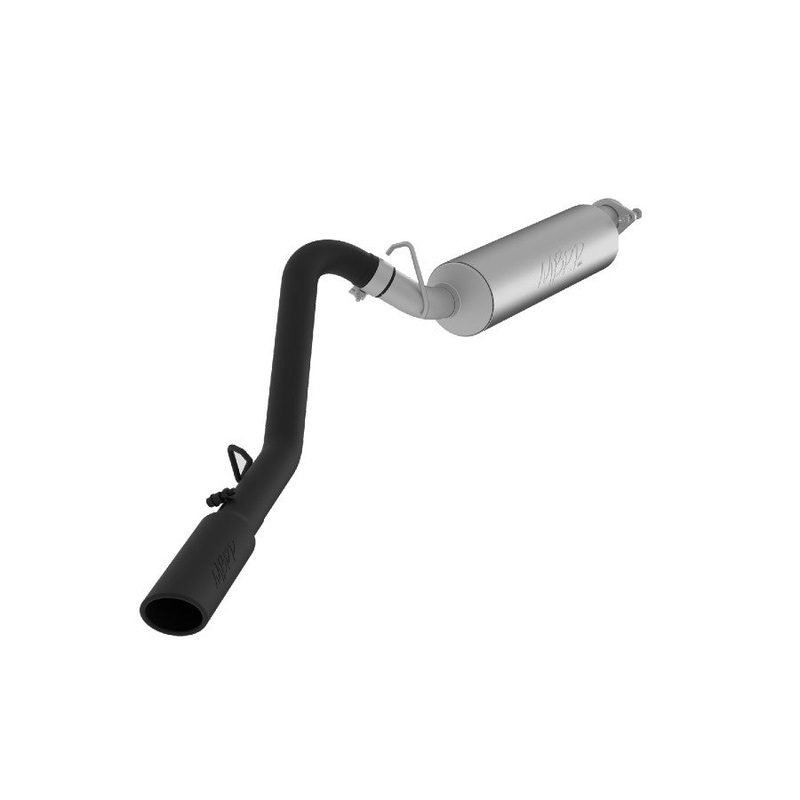 2000-06 Jeep Wrangler TJ MBRP 2.5in Cat Back Exhaust System Single Exit - Black Coated
