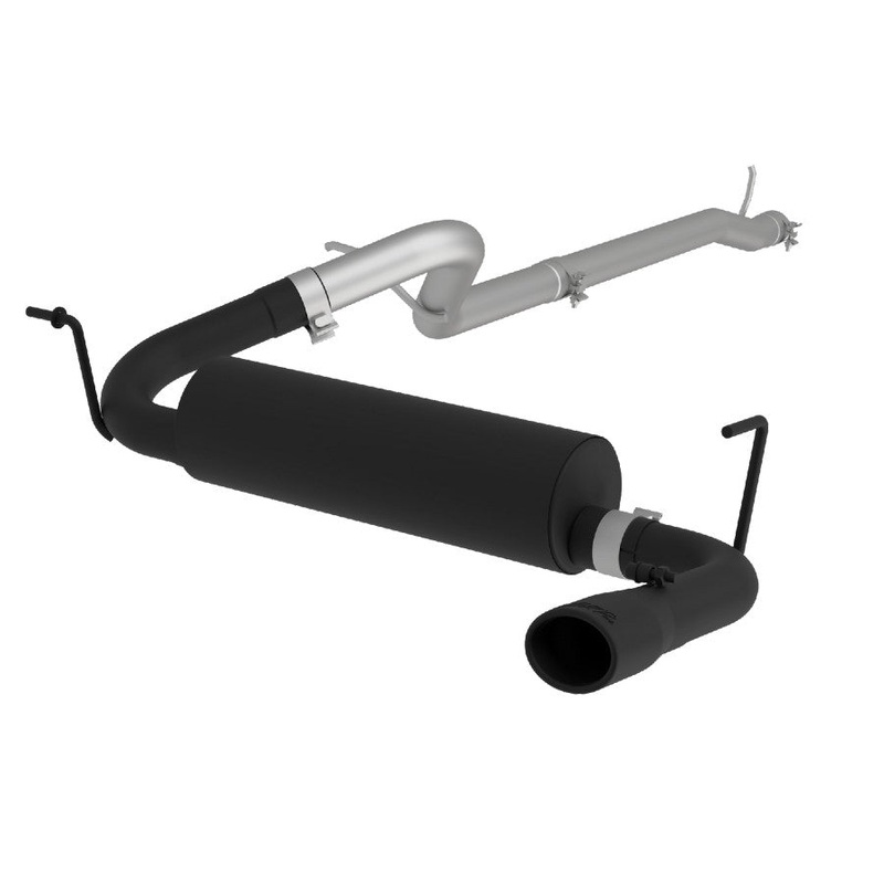 2012-18 Jeep Wrangler JK MBRP 2.5in Performance Series Cat-Back Exhaust System - Single Rear Exit - Black Coated