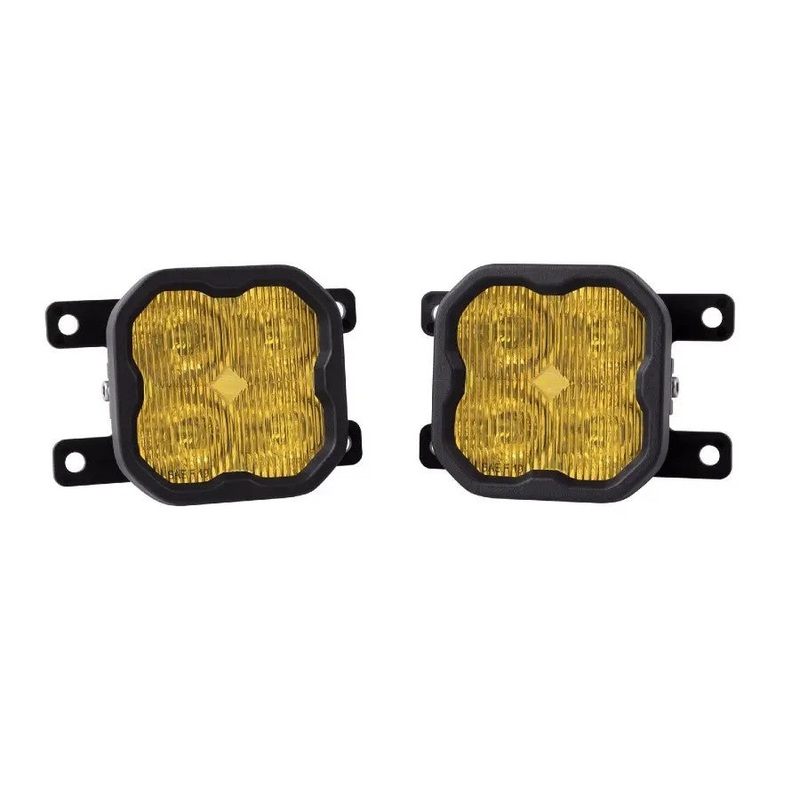 2021+ Ford Bronco Diode Dynamics 3in SS3 Pro Type AS Fog Light Kit, SAE/DOT - Yellow w/ Amber Backlight