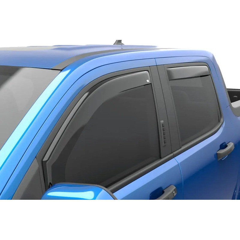 2022+ Ford Maverick Crew Cab EGR USA In-Channel Front and Rear Window Visor Set - Dark Smoke Finish