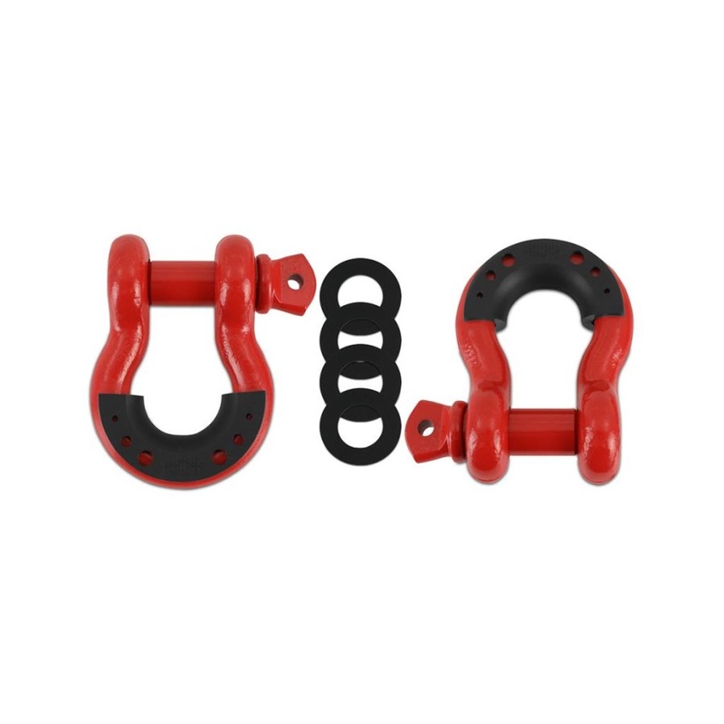 Borne Off Road 3/4in D-ring Shackle Set of 2, Red