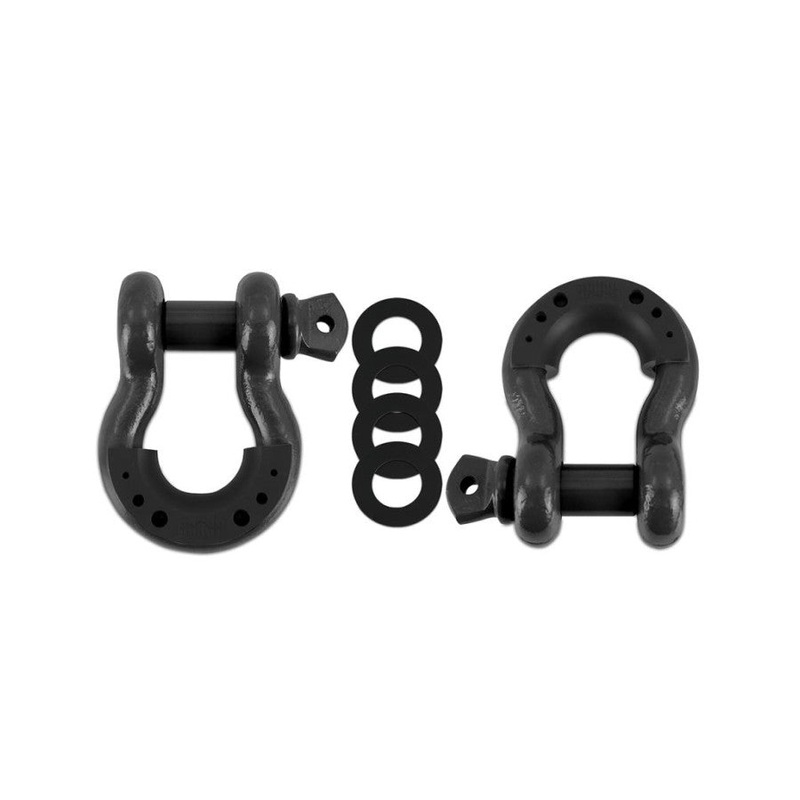 Borne Off Road 3/4in D Ring Shackle, Set of Two, Black