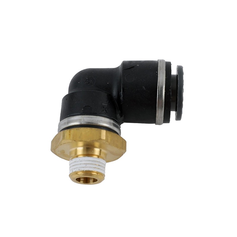 AccuAir Suspension 90Deg Swivel Elbow (3/8in DOT/PTC - 1/8in NPT)