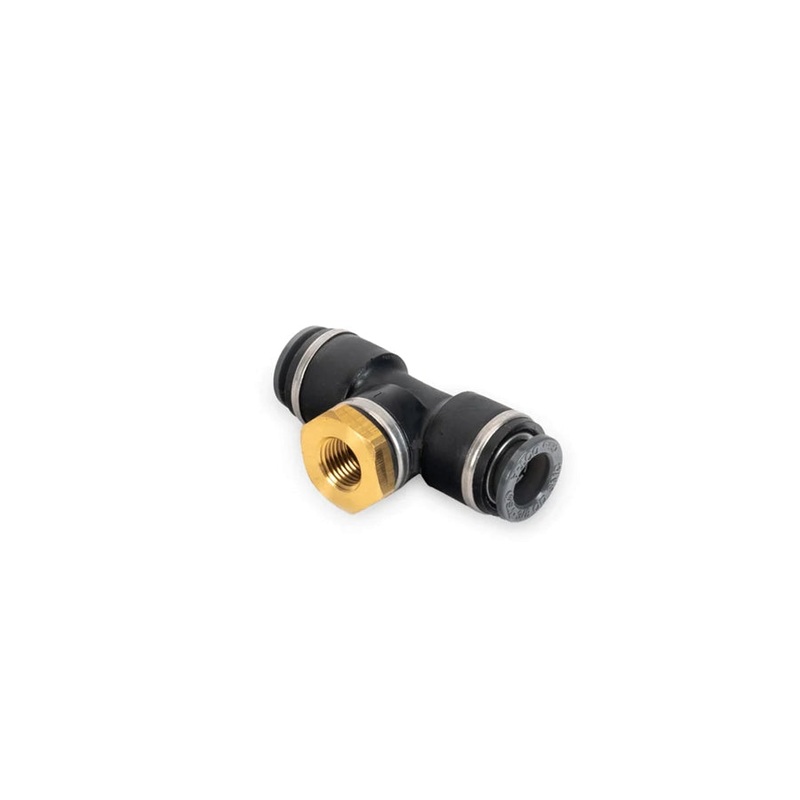 AccuAir Suspension Pressure Sensor Tee (3/8in DOT/PTC Tee -to- 1/8in NPT Female)