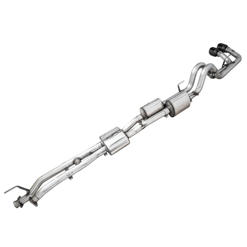 Toyota Tacoma AWE 0FG Dual Exhaust w/ BashGuard, Diamond Black Tips - 3rd Gen