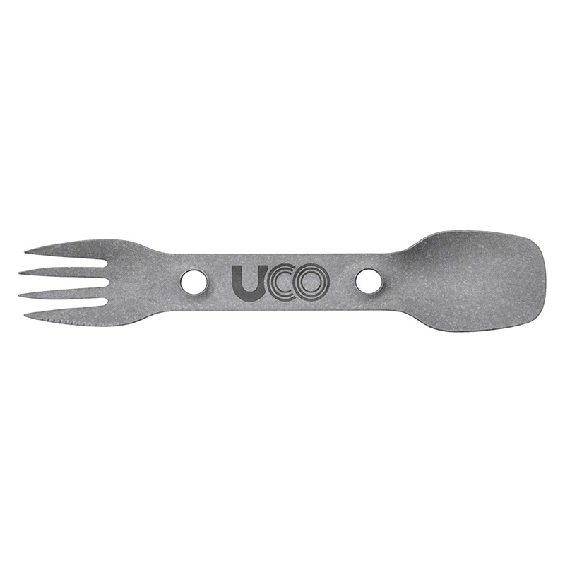 UCO Titanium Utility Spork - Combination Utensil: Fork, Spoon and Serrated Knife