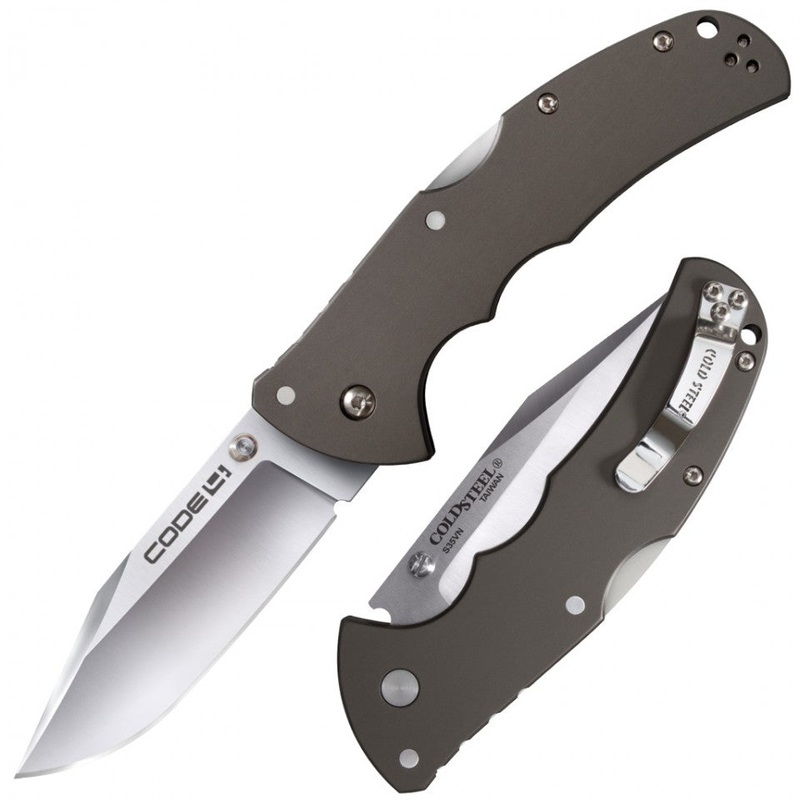 Cold Steel Code 4 Clip Point | Metal Grey Aluminum (#58PC)