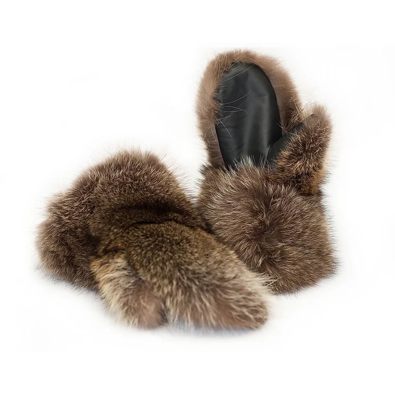 Men's Raccoons Fur Mitts (Made in Canada)