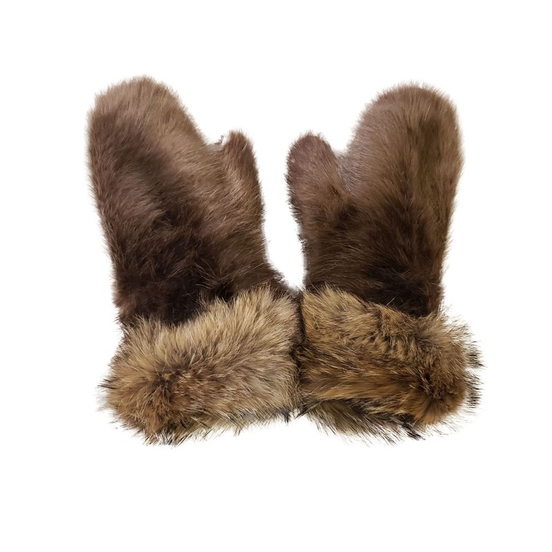 Women's Blonde Beaver Fur Mitts