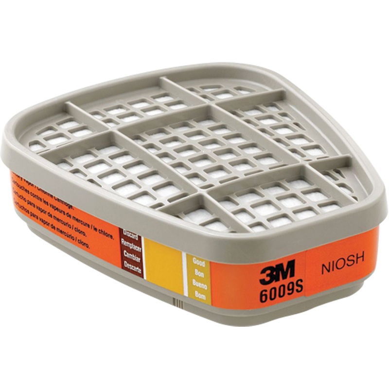 3M 6009S Mercury Vapor/Chlorine Gas Mask Filter  NIOSH Approved