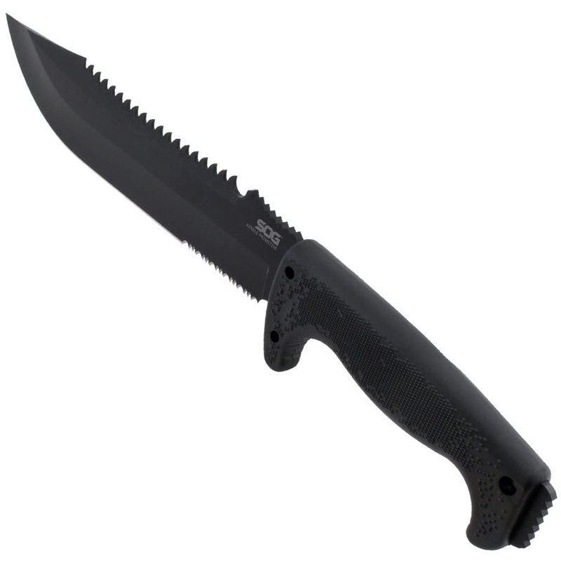 SOG Jungle Primitive Machete | Partially Serrated + Nylon Sheath (F03TN-CP)