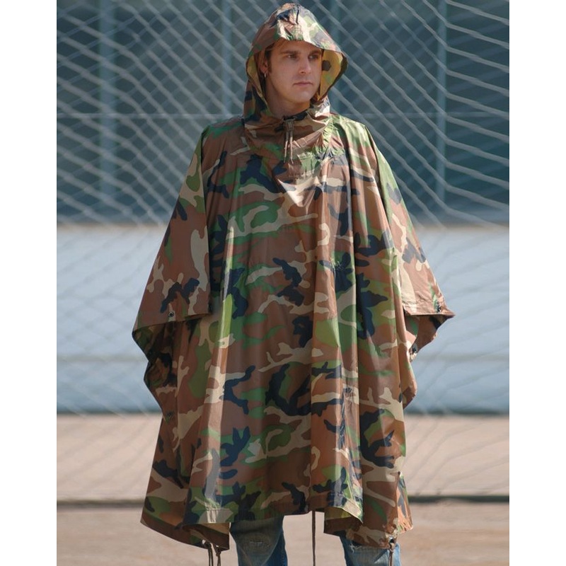 Mil-Tec Woodland Camo Ripstop Poncho