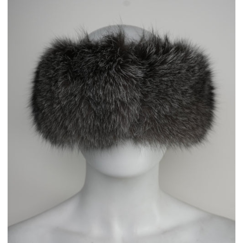 Indigo Fox Fur Headband Women's (Made in Canada)