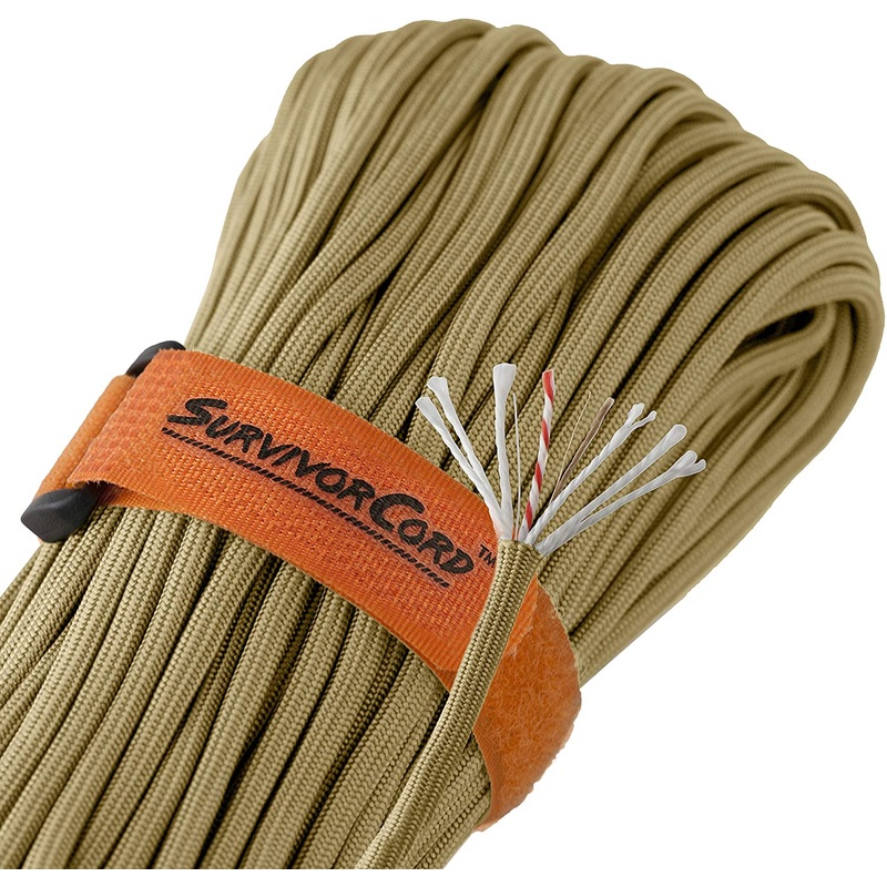 TITAN SurvivorCord (COYOTE BROWN) | 100 Feet | Patented Military Type III 550