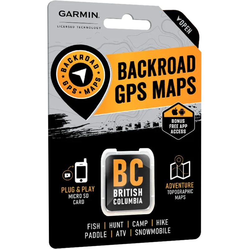 British Columbia Backroad GPS Map (8GB SD Card) | Garmin Compatible Navigation
