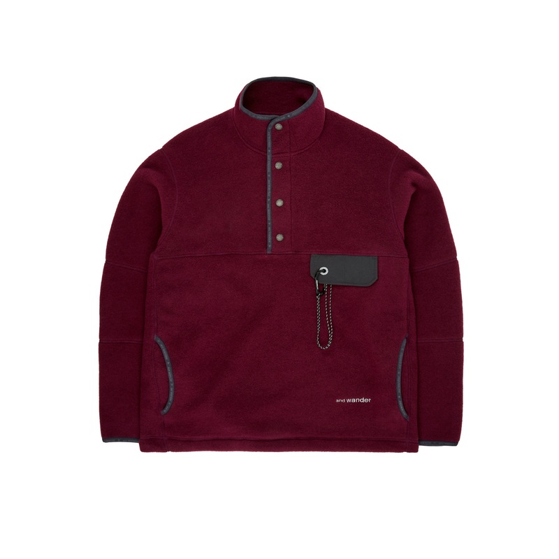 and wander Wool Fleece Pullover - Purple