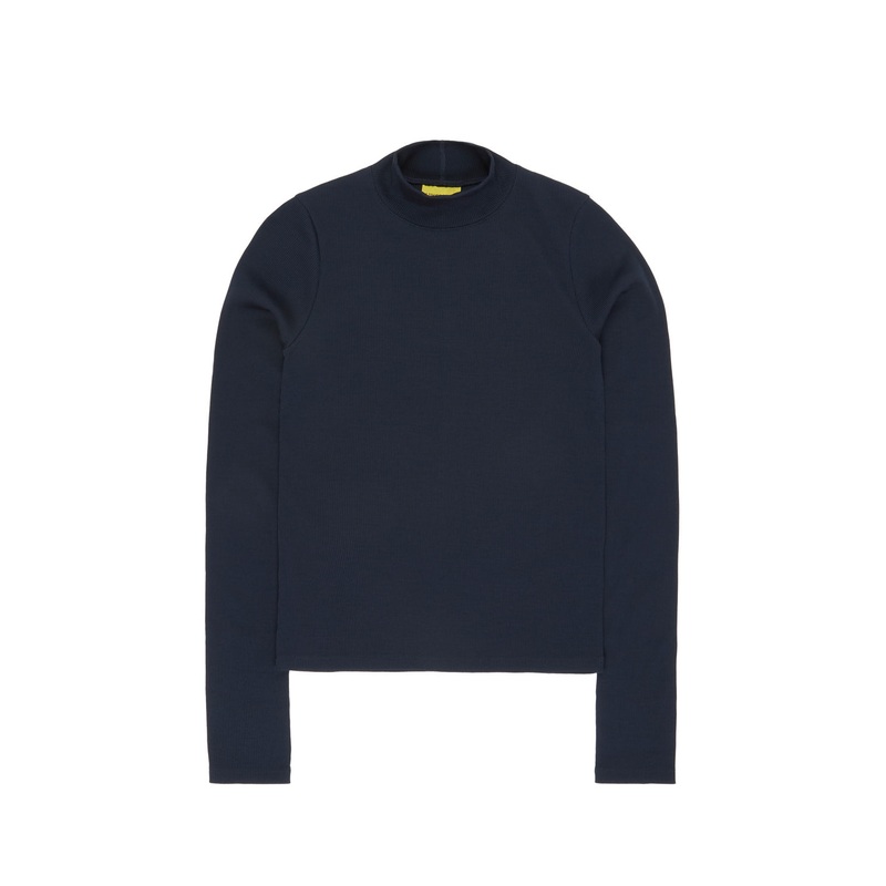 Women's Hikerkind Merino Ribbed Turtleneck 01 - Woad