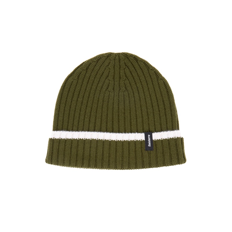 Finisterre Fisherman Tipped Beanie - Olive / Ecru