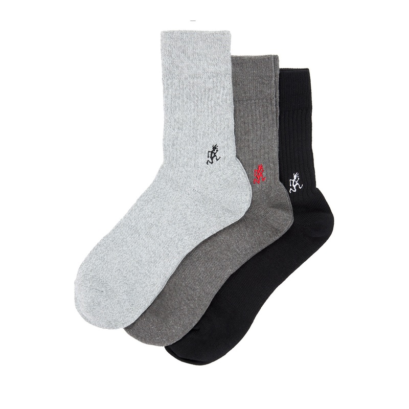 Gramicci Basic Crew Socks - Black / Charcoal / Grey