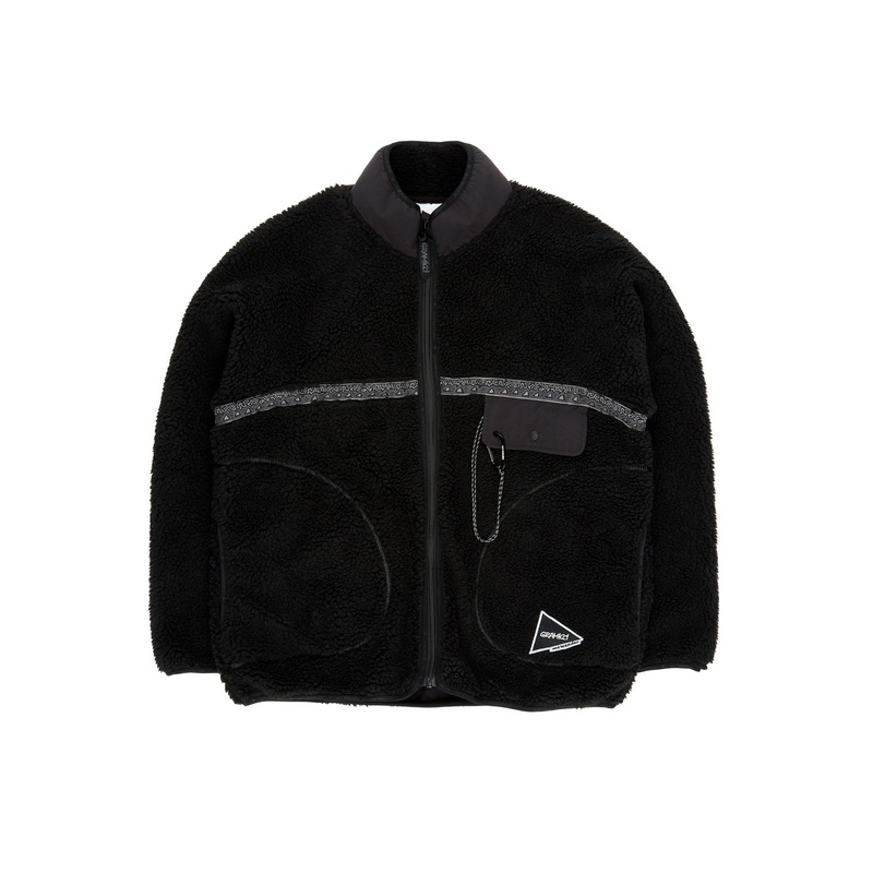 Gramicci x And Wander JQ Tape Fleece Jacket - BLACK