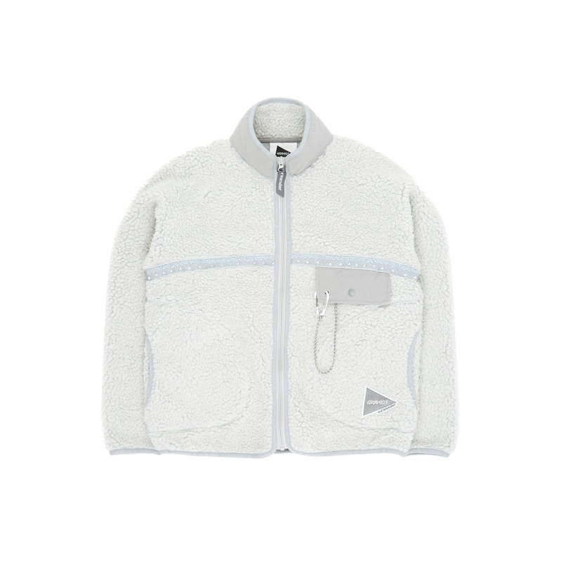 Gramicci x And Wander Women's JQ Tape Fleece Jacket - Light Gray