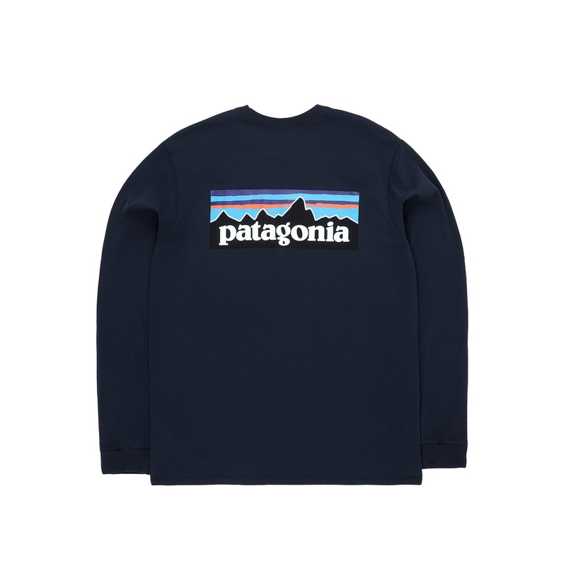 Patagonia Men's P-6 Logo Long Sleeve Responsibili-Tee - New Navy