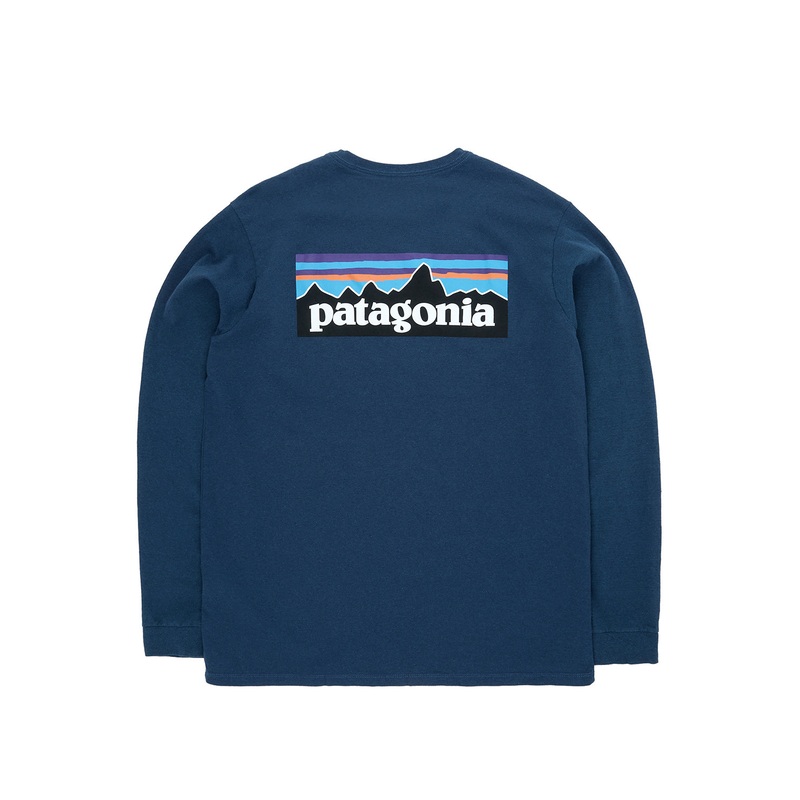 Patagonia Men's P-6 Logo Long Sleeve Responsibili-Tee - Utility Blue