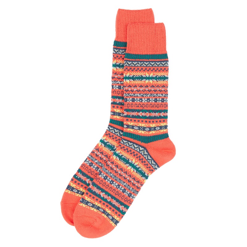 ROTOTO Jacquard Fairisle Crew Socks - Red