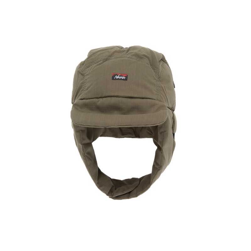Nanga Hinoc Ripstop Down Ear Flap Cap - Army Green