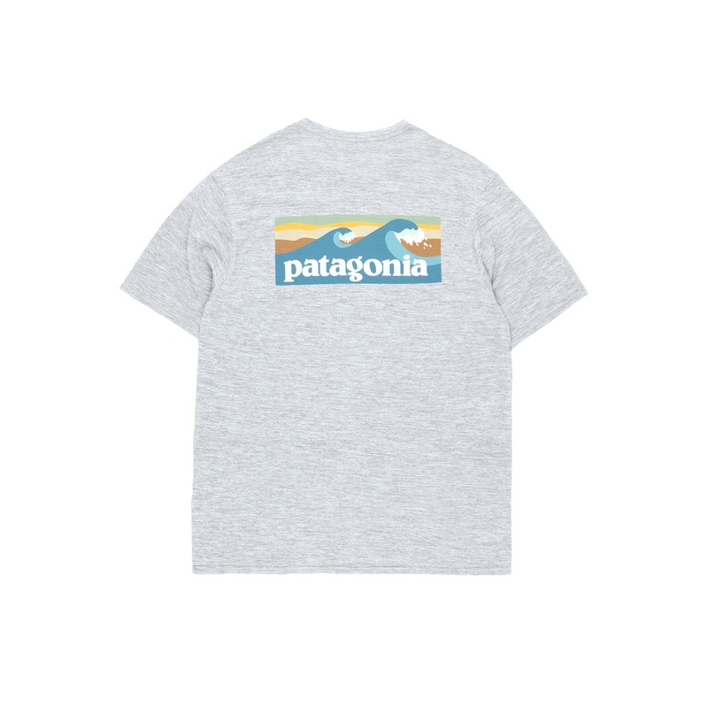 Patagonia Cap Cool Daily Graphic Men's Tee - Feather Grey/ Abalone Waters Logo