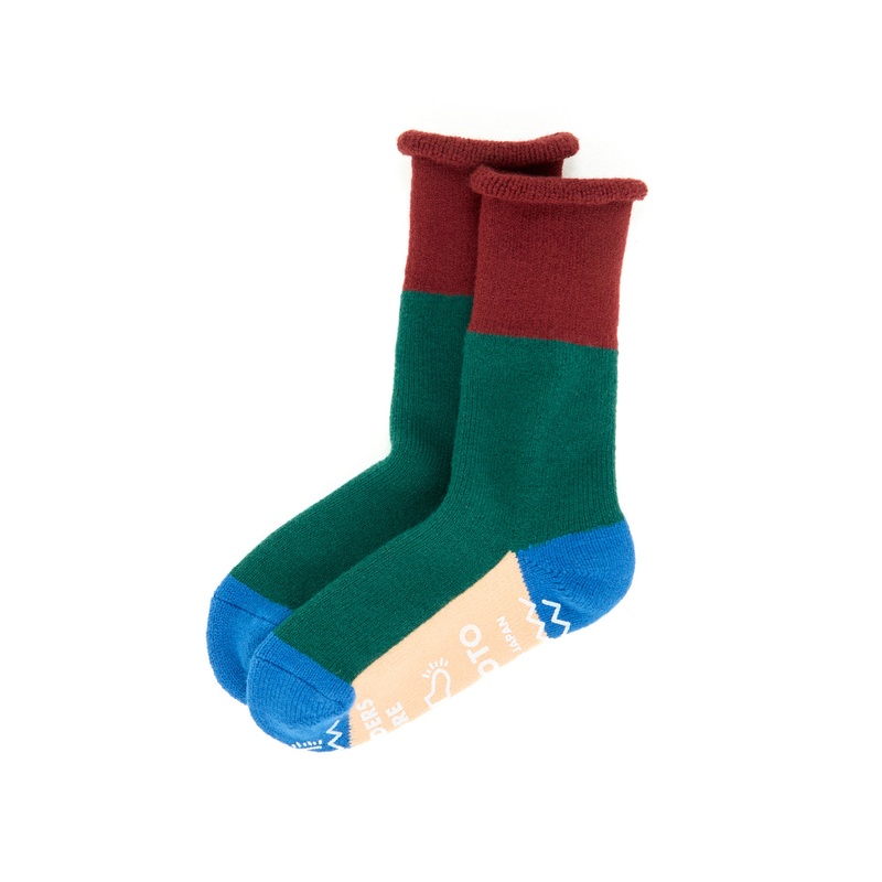 ROTOTO x Outsiders Pile Room Multi Socks - Maroon / Dark Green