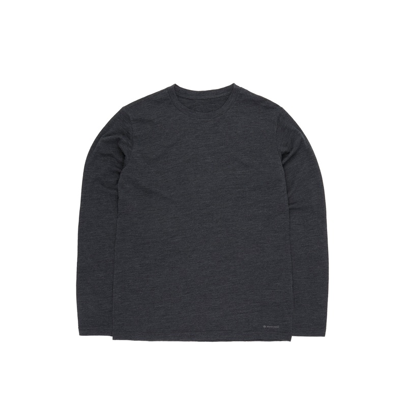 Snow Peak Merino Wool Long Sleeve T-Shirt - Grey