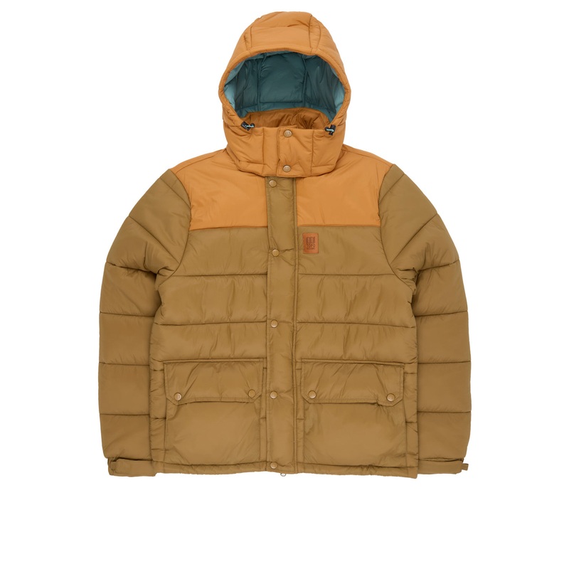 Topo Designs Men's Retro Ridge Puffer Jacket - Dark Khaki / Spice