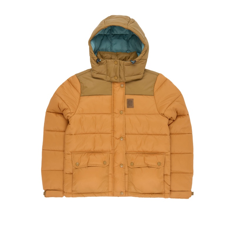 Topo Designs Women's Retro Ridge Puffer Jacket - Dark Khaki / Spice