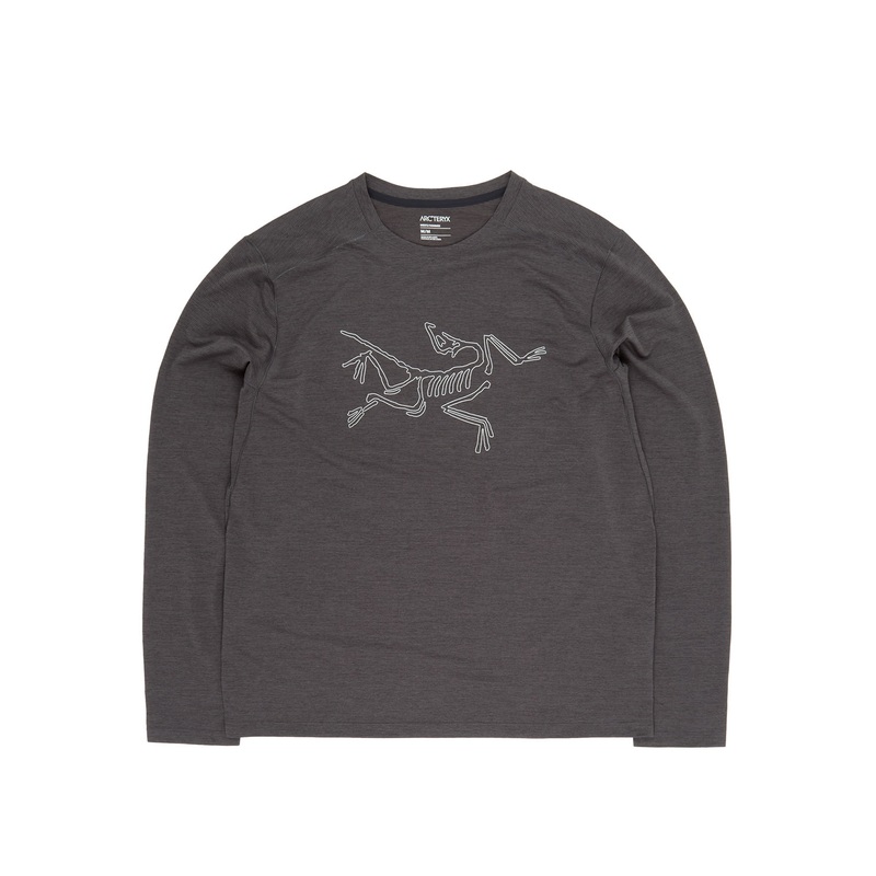 Arc'teryx Men's Cormac Logo L/S Tee - Black Heather / Solitude