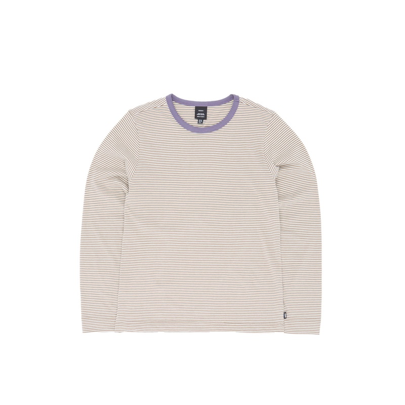 Finisterre Women's Eldon Stripe Long Sleeve Tee - Ecru / Woodsmoke