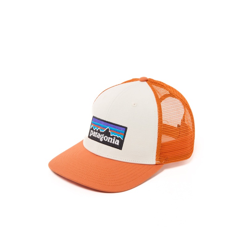 Patagonia P-6 Logo Trucker Hat - White / Redtail Rust