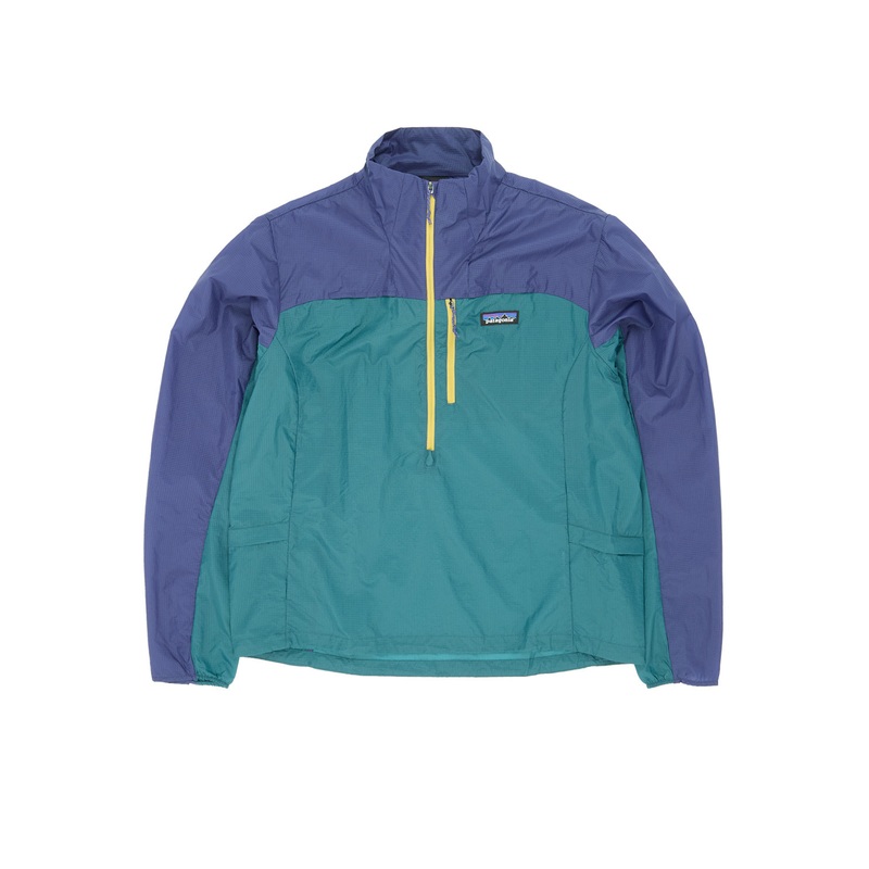Patagonia Women's Houdini Stash Half Zip Pullover - Wetland Blue w/Solstice Purple