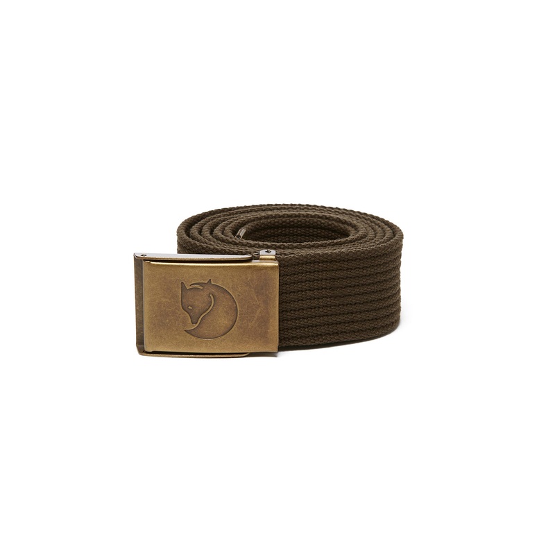 Fjllrven Canvas Brass 4cm Belt - Dark Olive