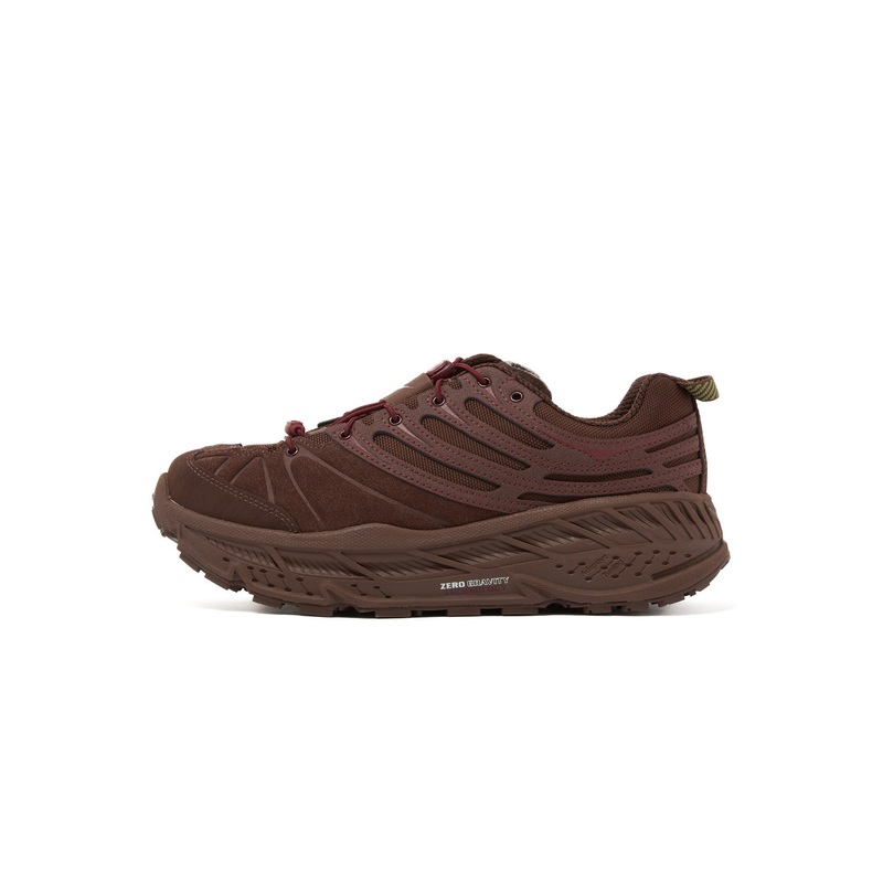 Hoka Stinson Evo OG TP Trainers - Cold Brew / Varsity Burgundy