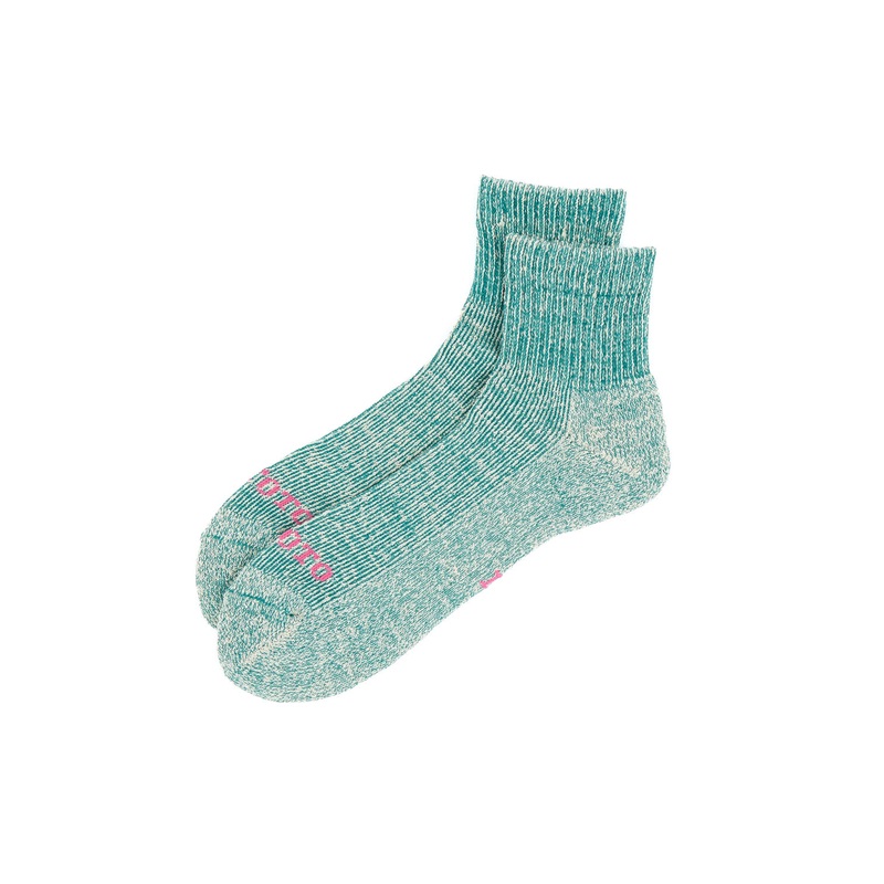 ROTOTO Hemp / Organic Cotton Pile Ankle Socks - Sea Green