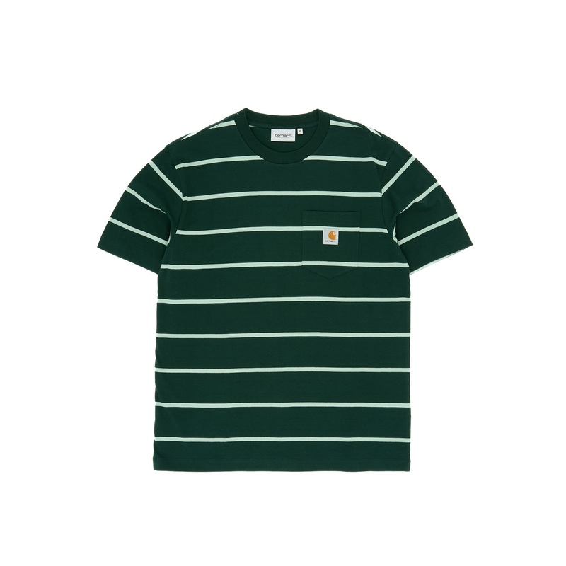 Carhartt WIP Aiken Pocket T-Shirt - Aiken Stripe / Conifer