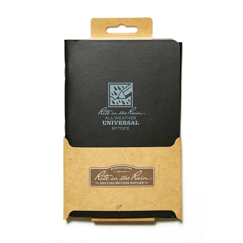 Rite in the Rain Universal Stapled Notebook 4-5/8 x 7 inch - 3 pack - Black