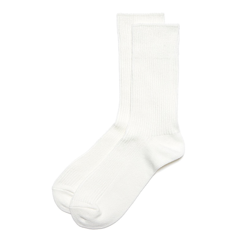 ROTOTO Recycled Cotton Ribbed Crew Socks - White