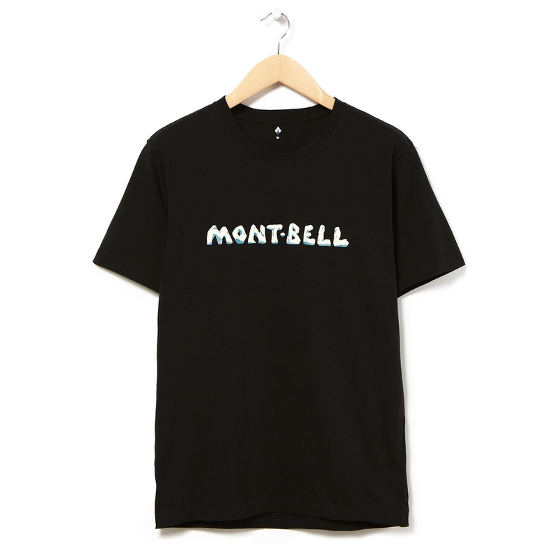 Montbell Pear Skin Cotton mont-bell Iwa Logo T-Shirt - Black