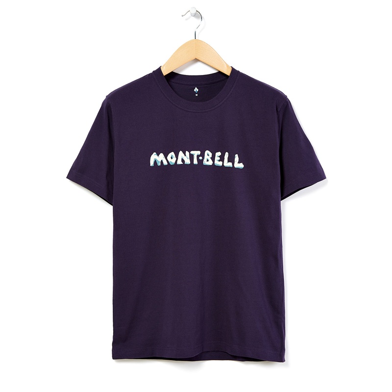 Montbell Pear Skin Cotton mont-bell Iwa Logo T-Shirt - Purple Navy