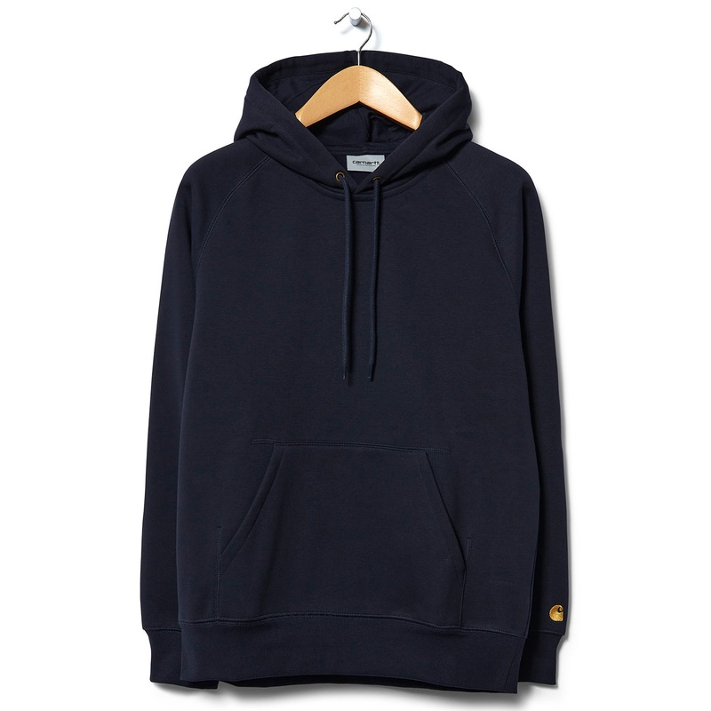 Carhartt WIP Hooded Chase Men's Sweatshirt - Dark Navy/Gold