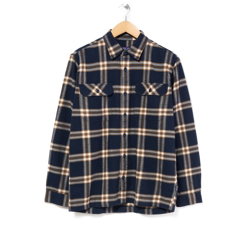 Patagonia Men's Organic Long Sleeve Flannel Shirt - New Navy/North Line